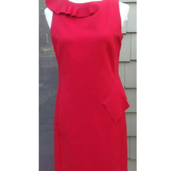 Akris Punto Jersey Sleeveless Ruffle Dress Size 6 US in Red NWT - Picture 3 of 8